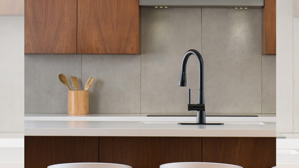 Jema Touchless Kitchen Faucet Delivers Powerful Clean With Less Splashback