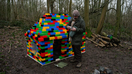 Kent Survival Specialist Builds Real-Life Camping Shelter From LEGO Blocks