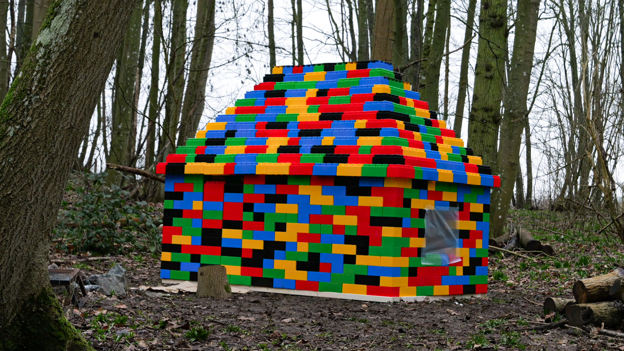 Kent Survival Specialist Builds Real-Life Camping Shelter From LEGO Blocks