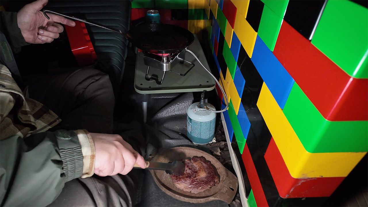 Kent Survival Specialist Builds Real-Life Camping Shelter From LEGO Blocks