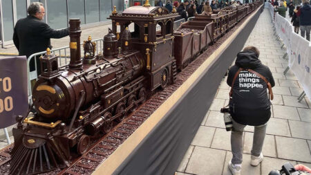 55-Meter-Long Highly Detailed Chocolate Train Sculpture is Now a Guinness World Record Holder Largest Chocolate Train Sculputre wins Guinness World Record