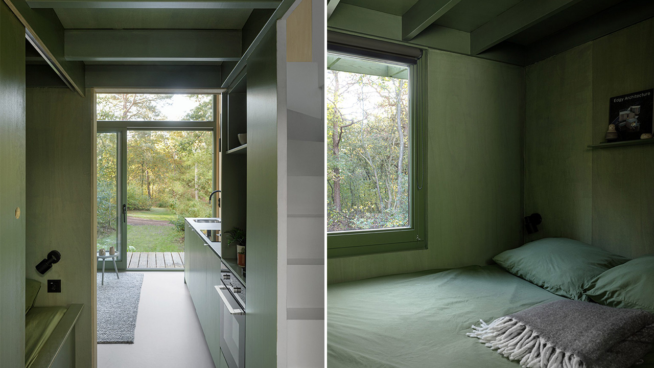 Lounge Lodge Minimalist Holiday Retreat in Netherlands Blends Into its Forest Environment