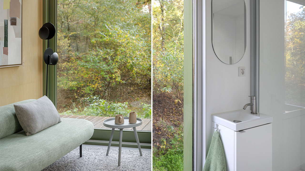 Lounge Lodge Minimalist Holiday Retreat in Netherlands Blends Into its Forest Environment