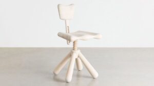 Malte Lundberg Designs Height-Adjustable Chair With Wooden Mechanical Parts