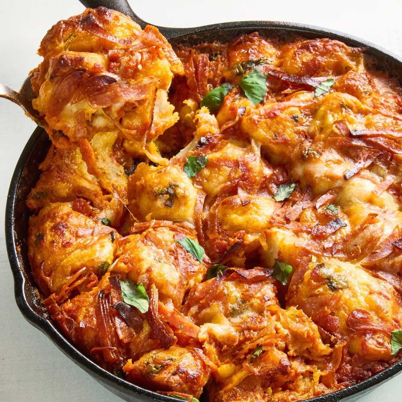 Pepperoni Pizza Biscuit Skillet