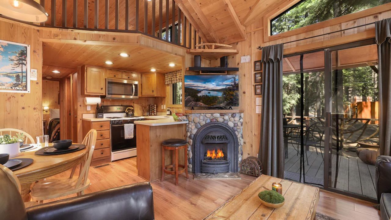 Romantic Airbnbs for Valentine's Day Getaway - Cozy Cub Cabin in South Lake Tahoe, California