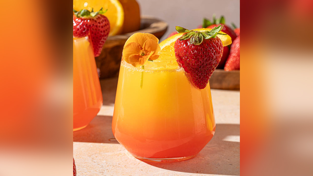 Strawberry Sunrise Mimosa