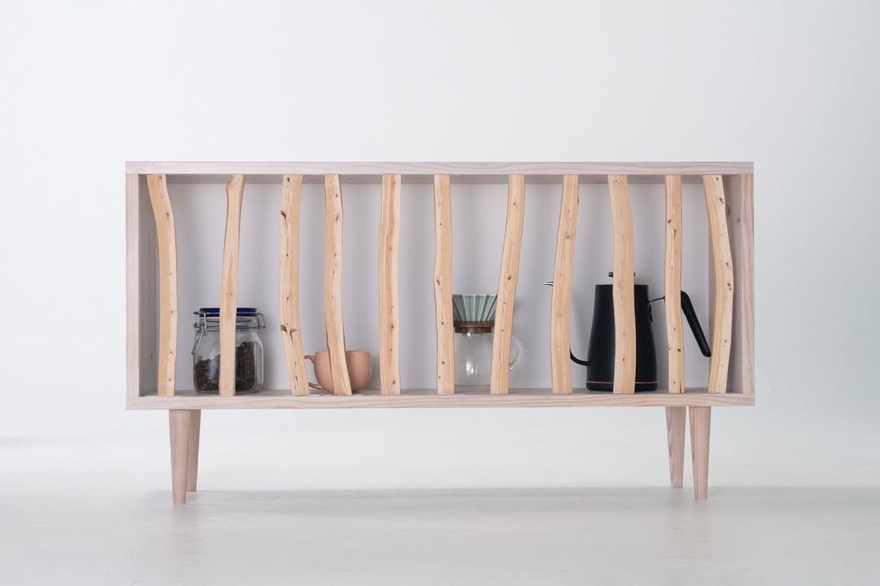 Taishi Sugiura Hayashi Cabinet With Real Cypress Branches Door Frame