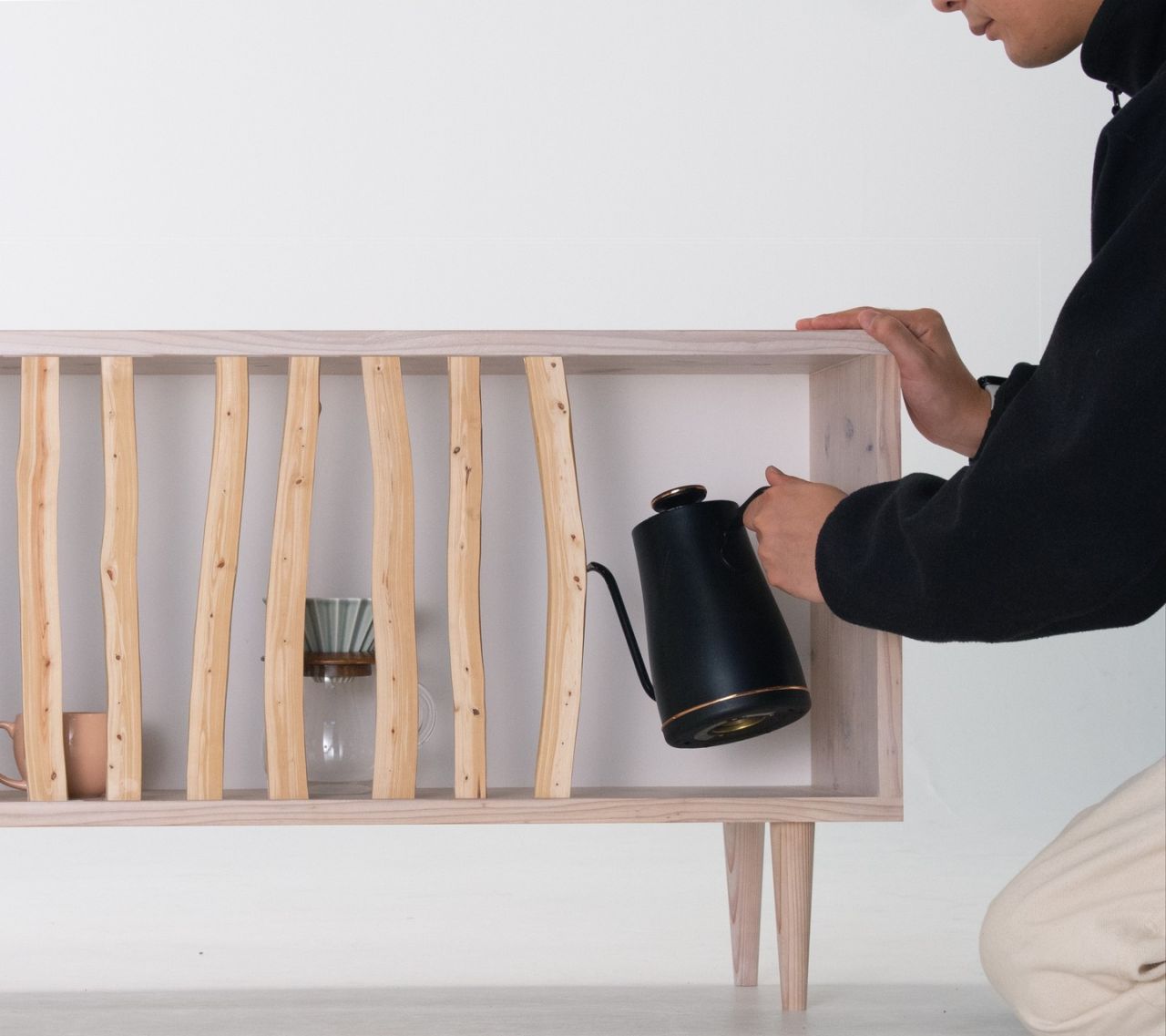 Taishi Sugiura Hayashi Cabinet With Real Cypress Branches Door Frame