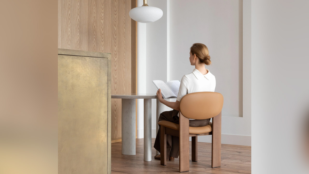 The padded seating with luxurious upholstery provides ergonomic comfort