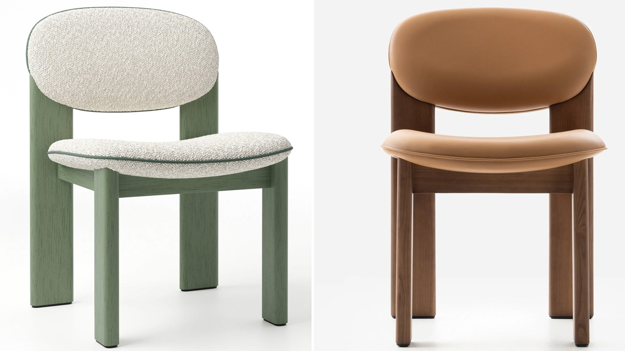 The slat legs of the Archipen chair give kinetic visual effect