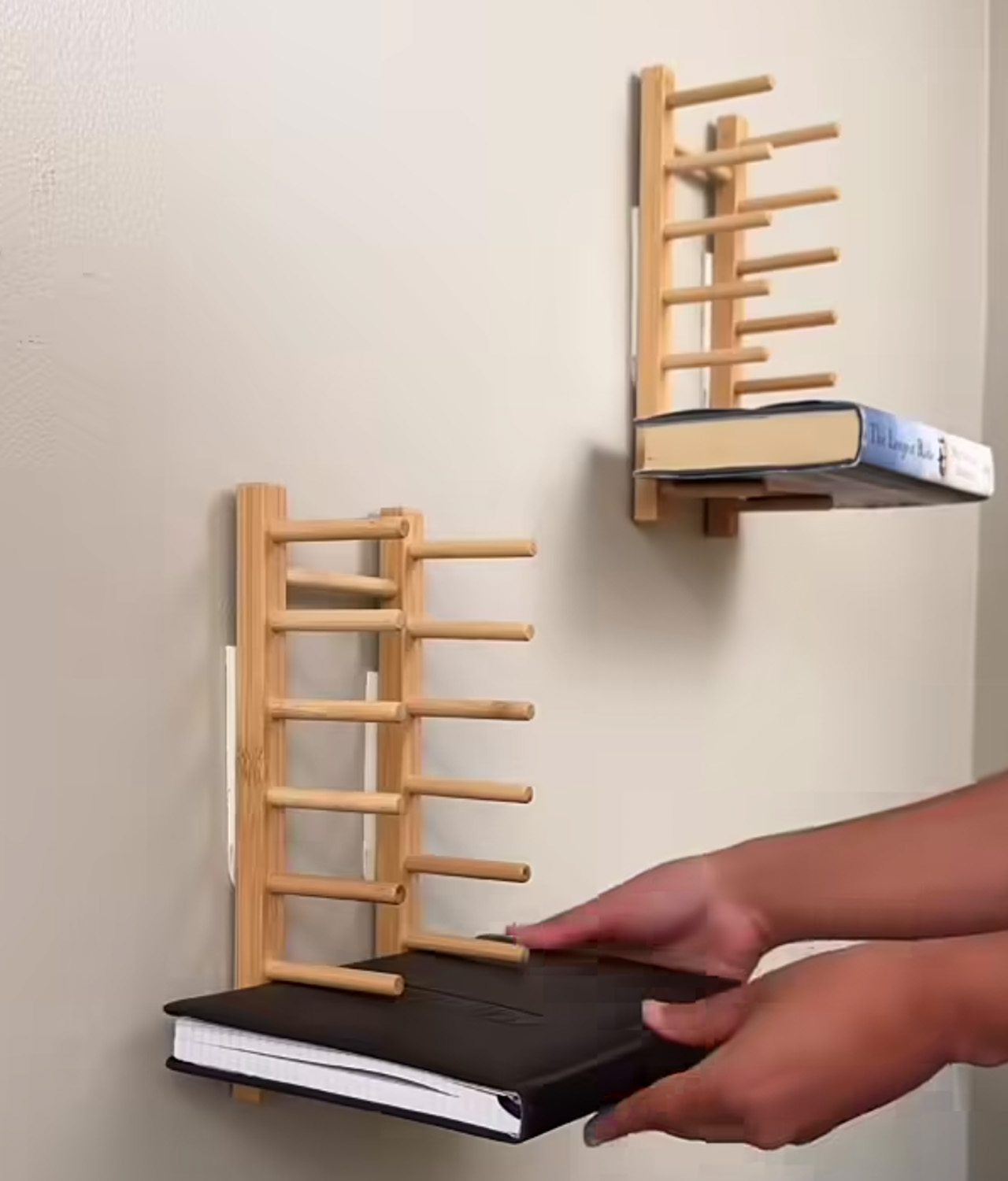 Bre putting books in the rack