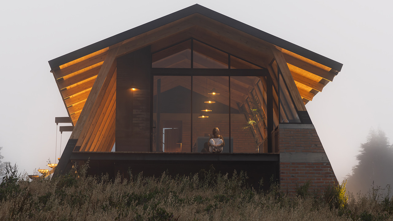 The La Miradora house features an angled geometry