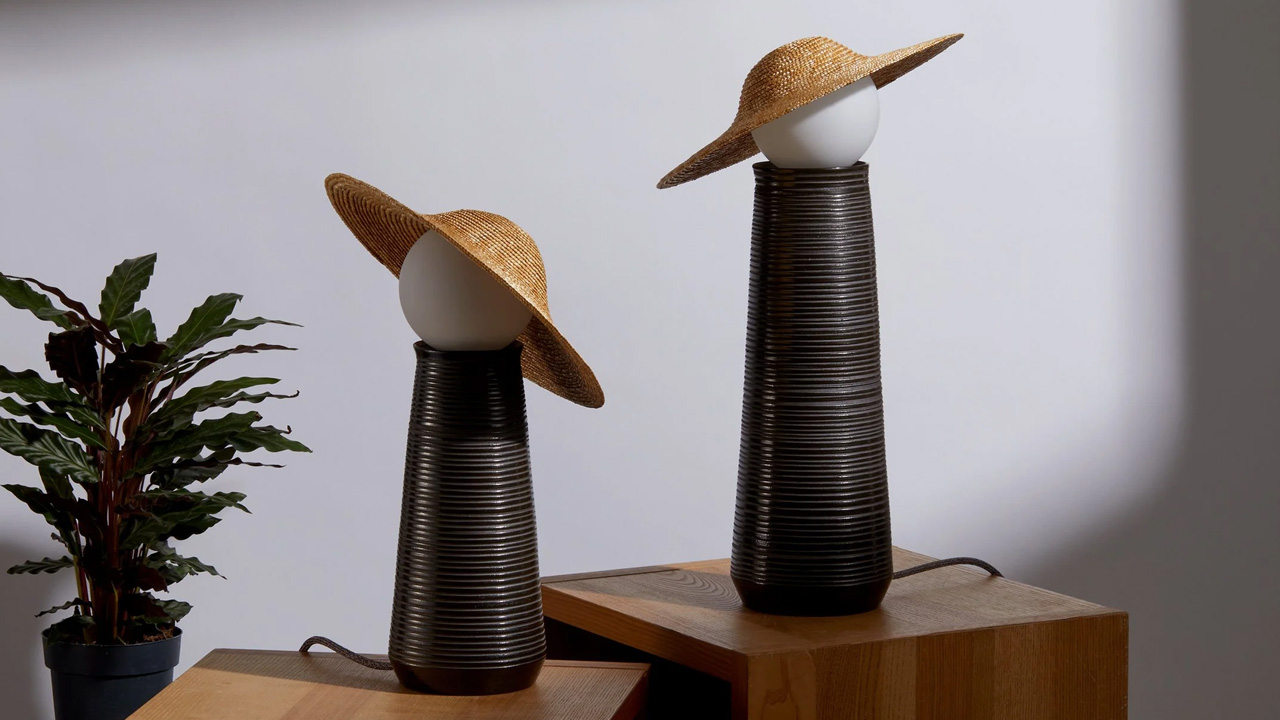 The Théros Orbita table lamps by Aristotelis Barakos Resembles Rural People Wearing Hand-Woven Straw Hats