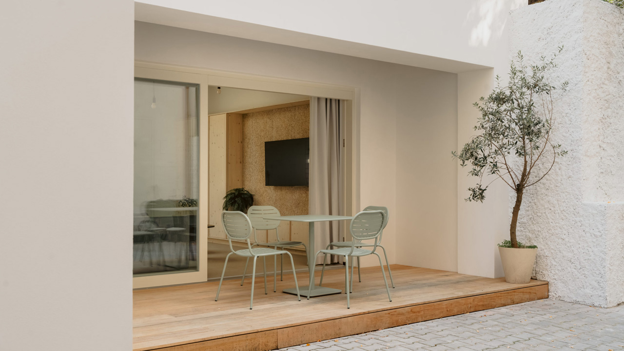 The wooden deck expands living space