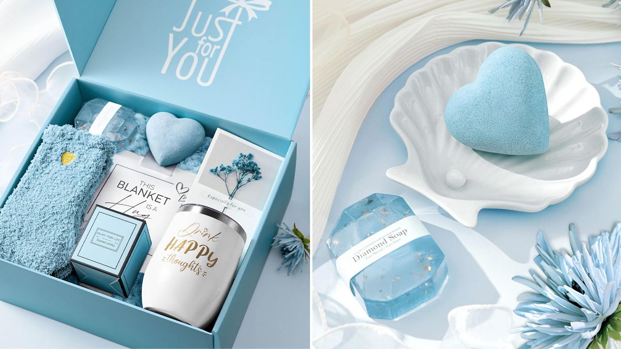 Valentine's Day gifts for yourself - Ocean Spa Gift Basket with Flannel Blanket