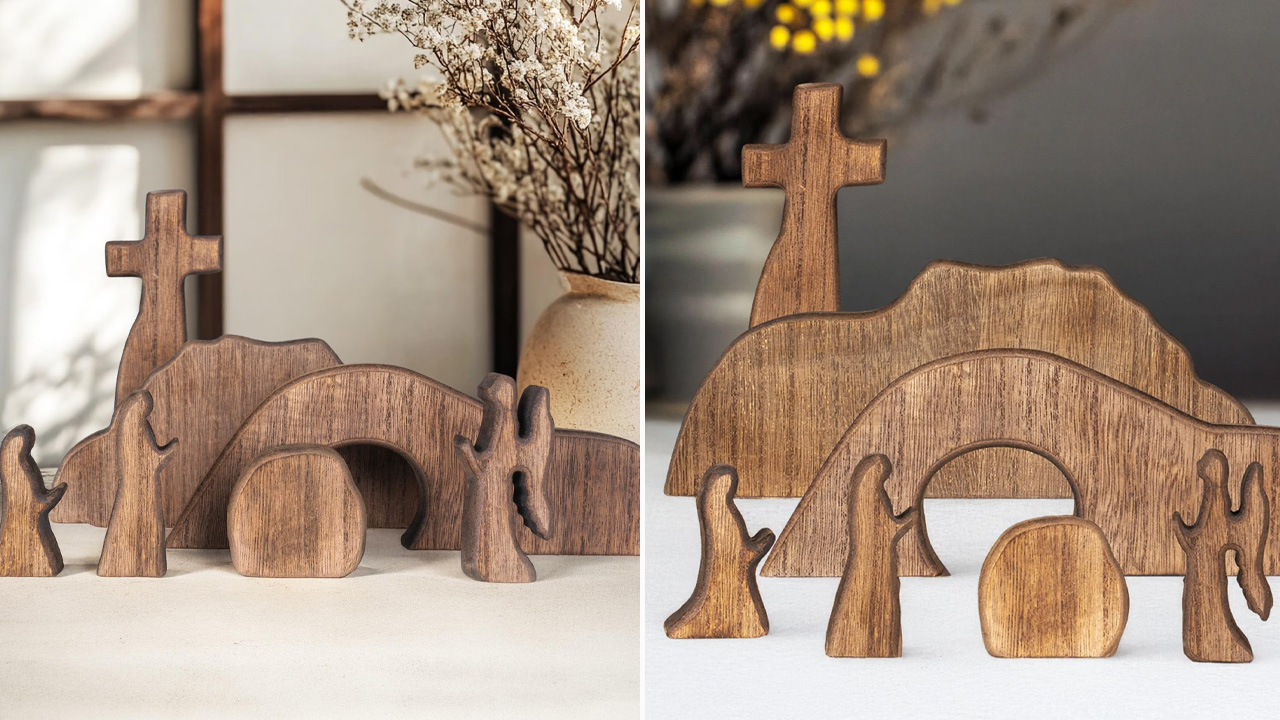 Wooden Easter Resurrection Scene