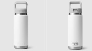 Yeti Rambler Water Bottle With White Color-Blocked Straw Cap in 18 and 26 Ounces Variant