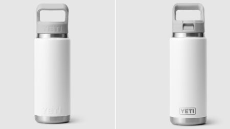 Yeti Rambler Water Bottle With White Color-Blocked Straw Cap in 18 and 26 Ounces Variant