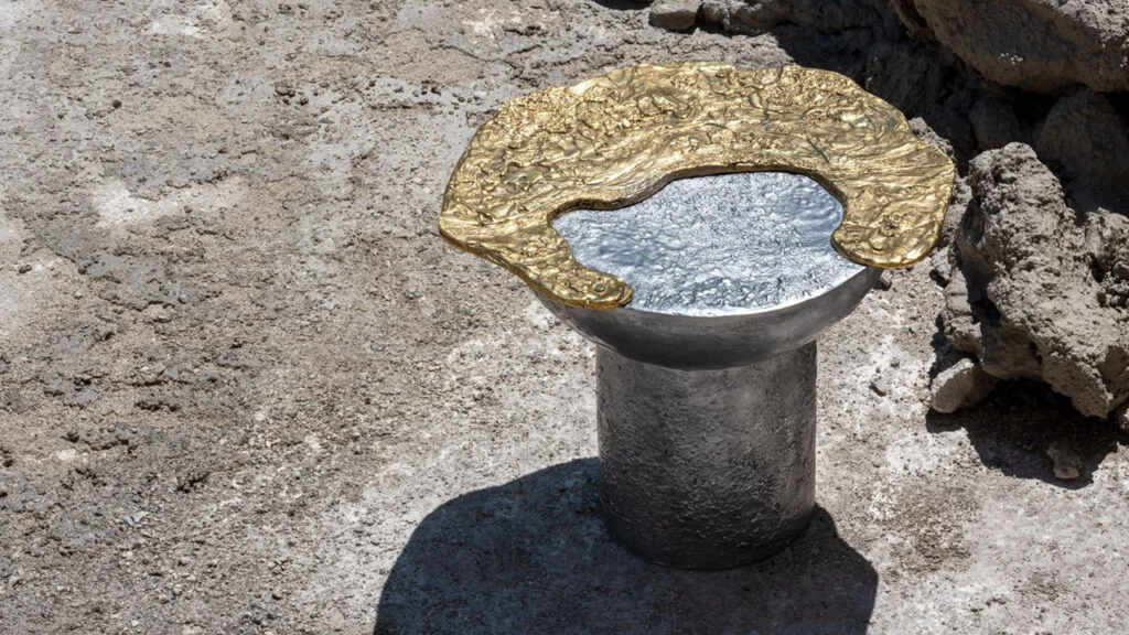 Mooncrater Side Table Effortlessly Reflects the Drama of Land Formation Mooncrater Table by Wanderart