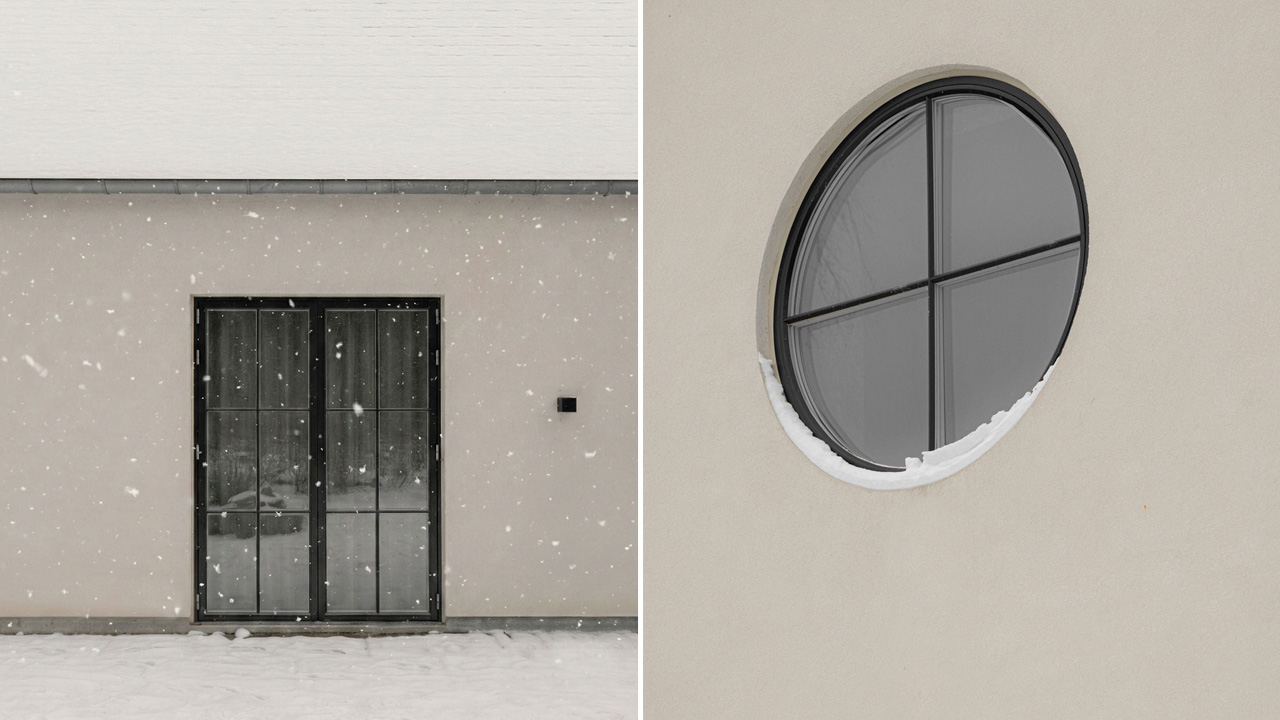 The oculus windows look like decorative piece adorned on the wall.