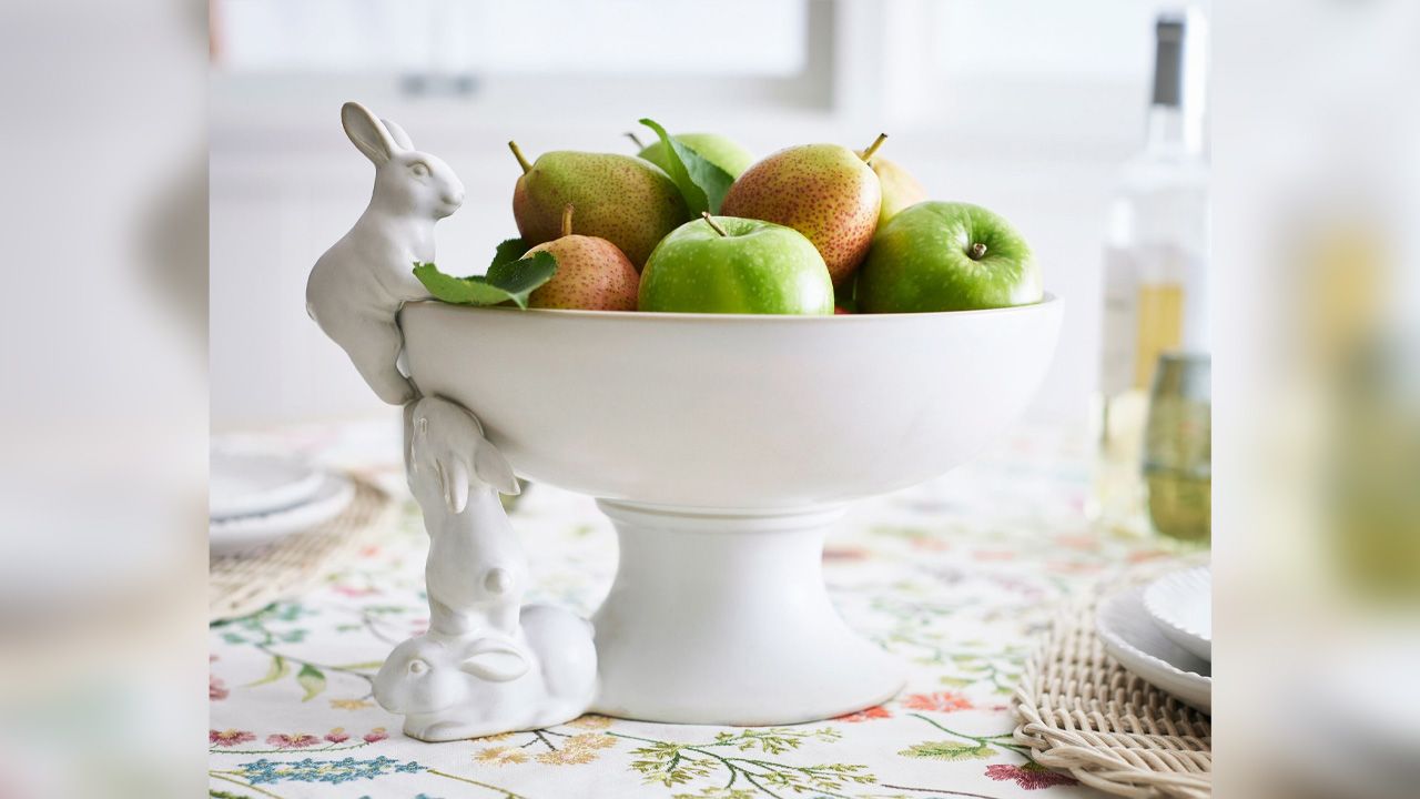 2026 Pottery Barn Easter decoration collection - Rustic Bunny Stoneware Serving Bowl