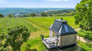 Cabin Devín by Archekta studio and Ark-Shelter Features Folding Terraces to Reveal Glass Door to Bring Outdoors In