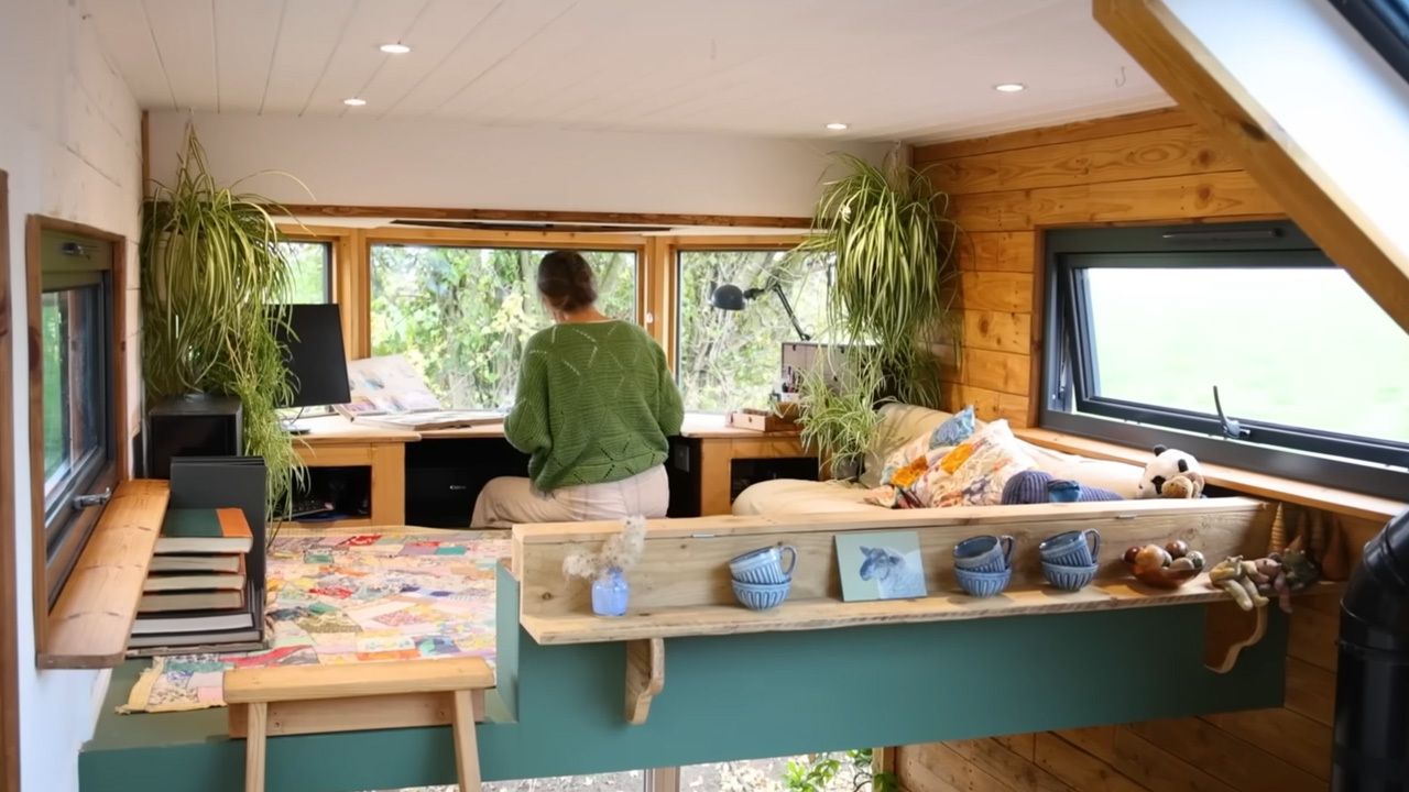 Clare's Tiny House workspace