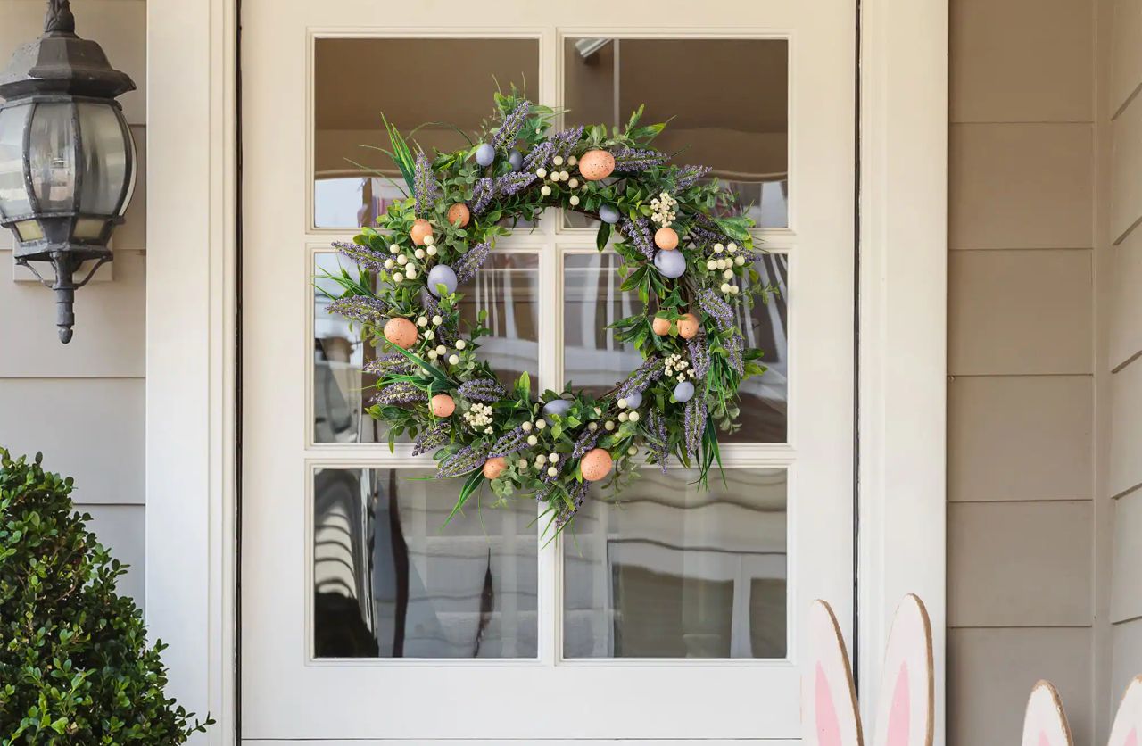 Easter Eggs & Lavender Wreath