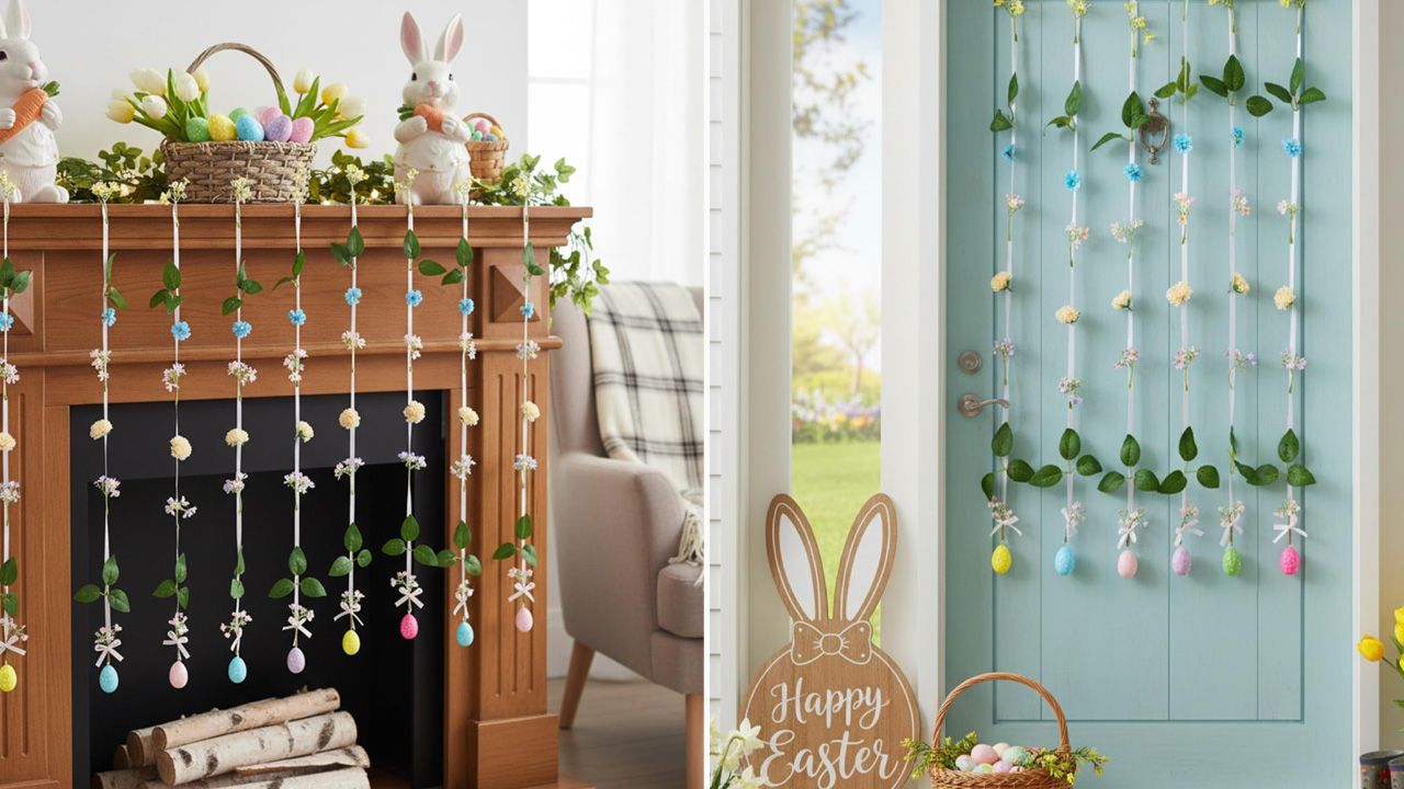 Easter Garland with Flowers