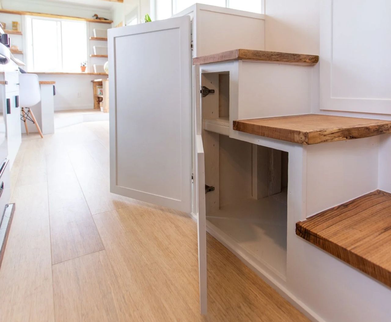 Bedroom of Elderberry tiny home on wheels