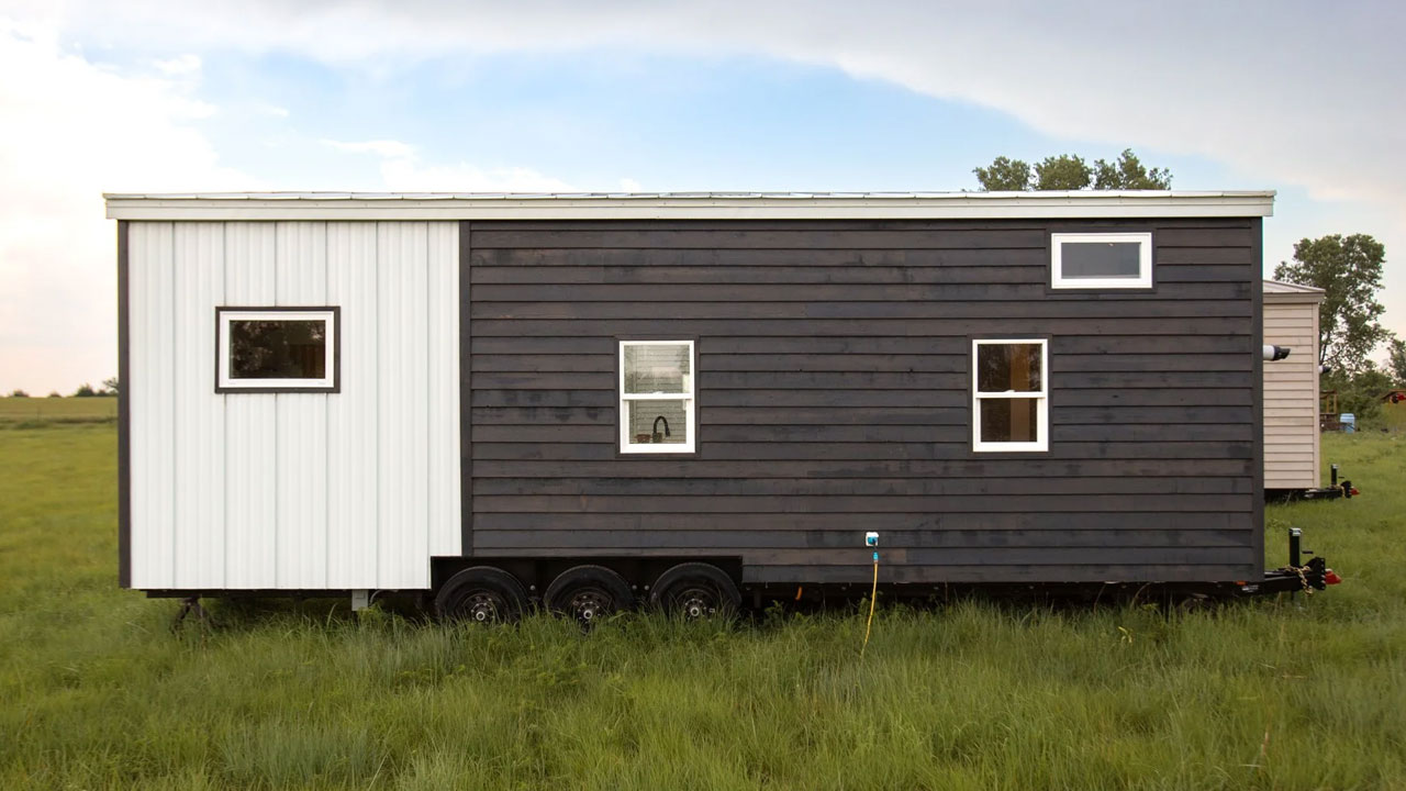 Exterior of Elderberry tiny home on wheels