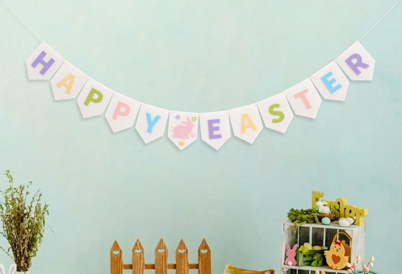 Felt Happy Easter Banner