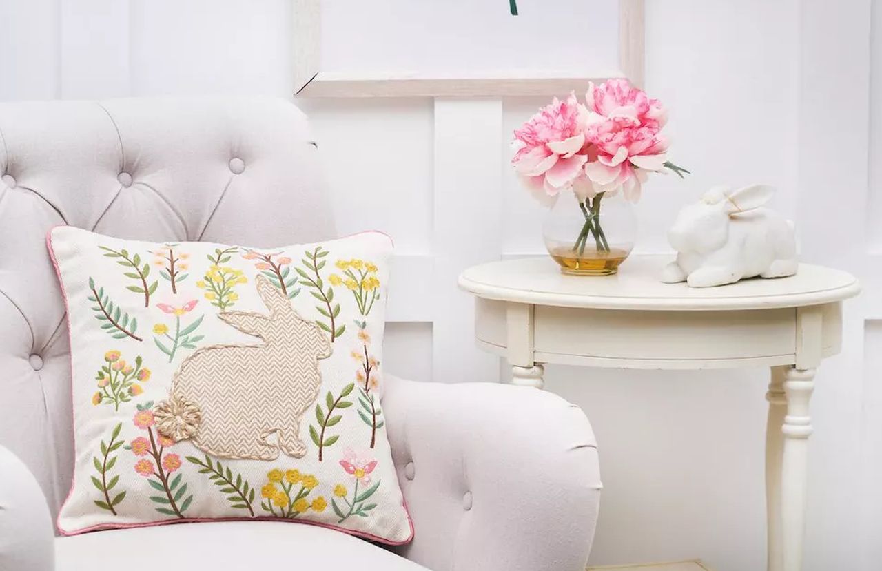 Floral Accent Throw Pillow