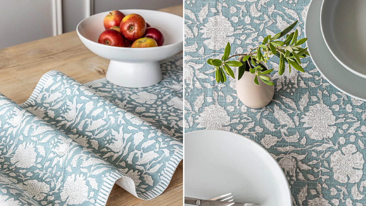 Hand Blocked Printed Cotton Table Runner