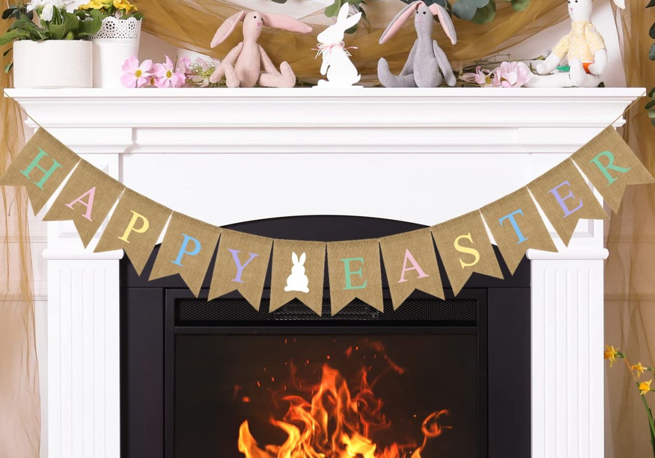 Happy Easter Burlap Banner