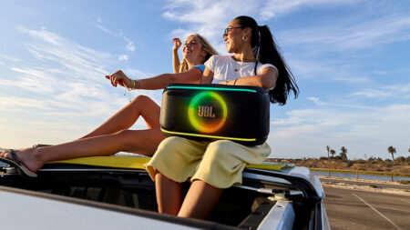 JBL PartyBox On‑The‑Go 2 Plus Speaker Uses EasySing Wireless Mic With AI Vocal Removal for Easy Karaoke