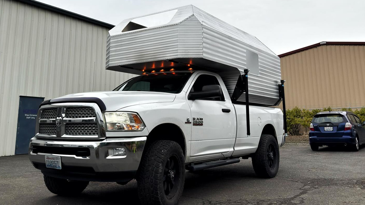 Kimbo 8 Aluminum Truck Camper - front sde view