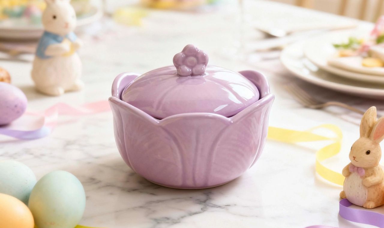 Pink Floral Ceramic Bowl