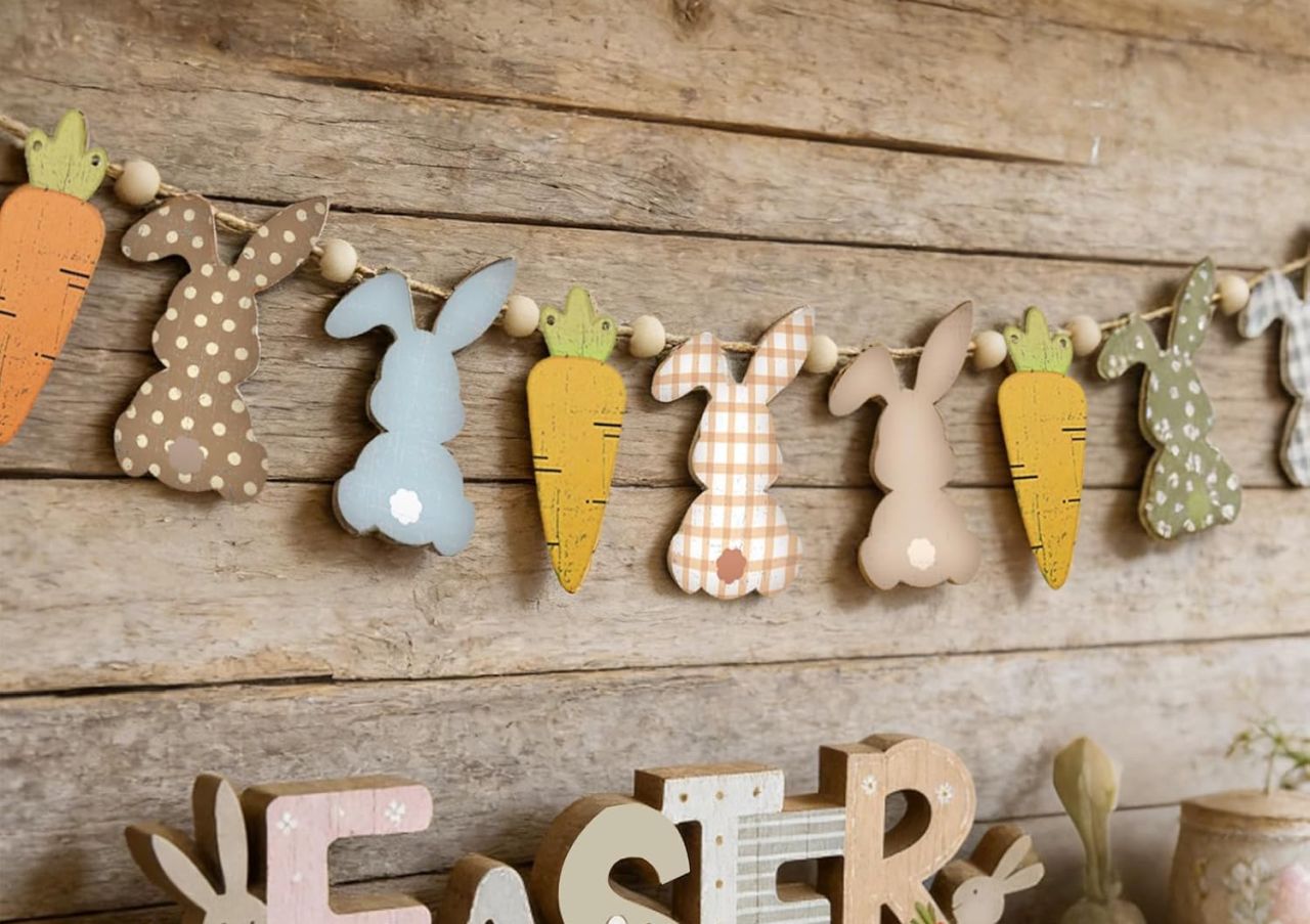 Rustic Farmhouse Bunny Themed Garland
