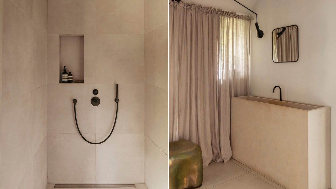 The Portuguese limestone sink designed by architect Hans Verstuyft pays homage to the heritage of the building