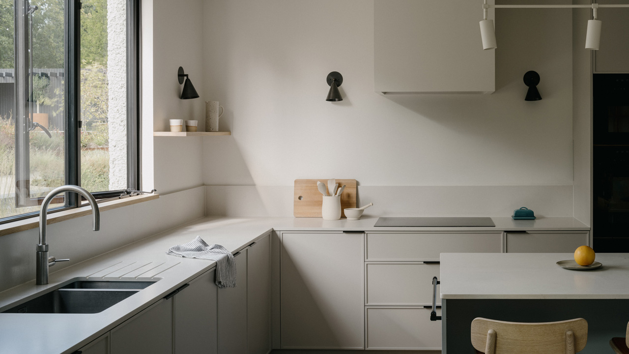The cabinetry provides ample storage space