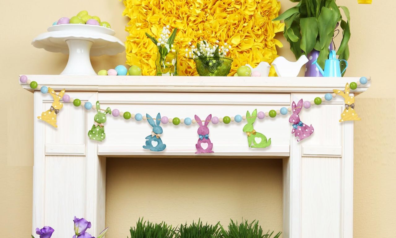 Wood Bunny Easter Garland