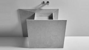 New Antoniolupi Skyline Floorstanding Washbasin is Origami of Marble Planes Antoniolupi's Skyline Floorstanding Washbasin at salone-2026