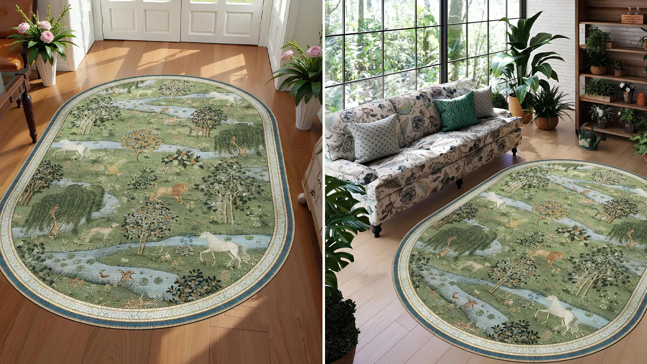 Avian Inspired Oval Rug
