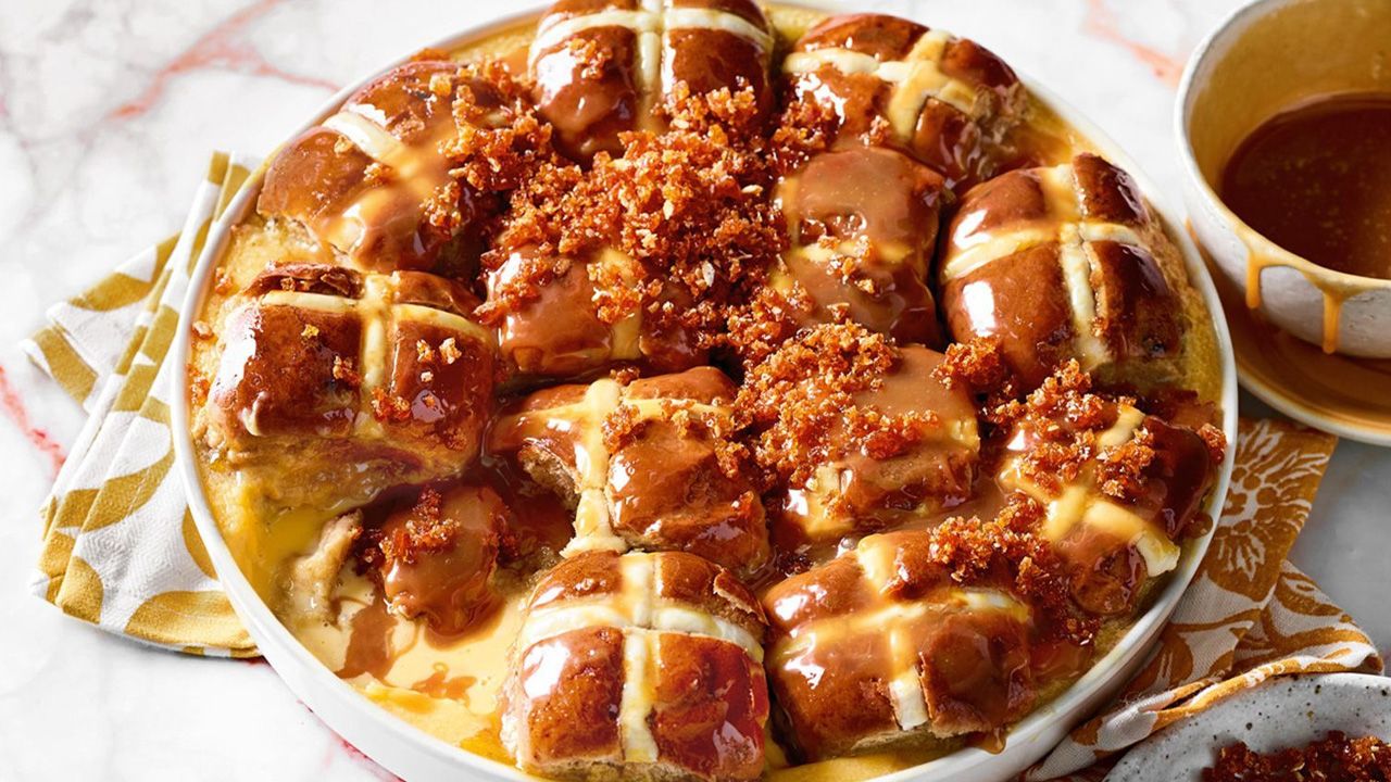 Best Easter Leftover Recipes - Hot Cross Bun Pudding