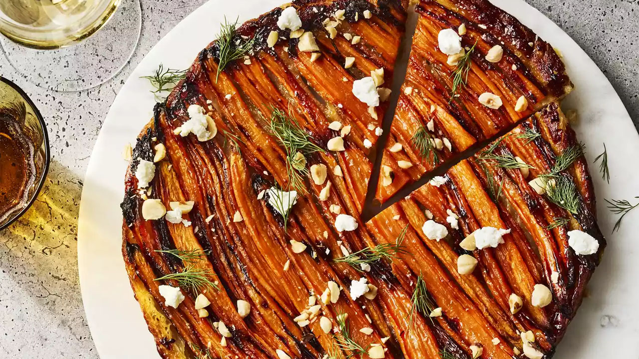 Caramelized Carrot Tarte Tatin with Ginger