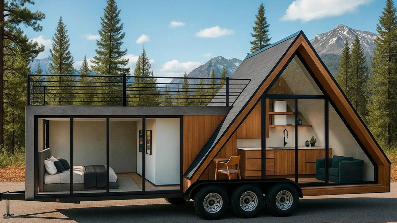 Casa Francesca A-Frame Tiny House on Wheels - render