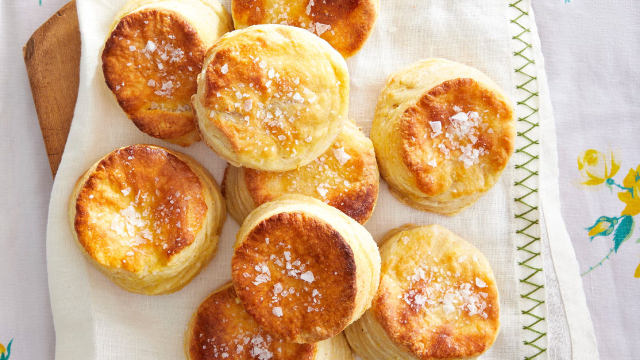 Cornmeal Butter Biscuits with Chive Butter