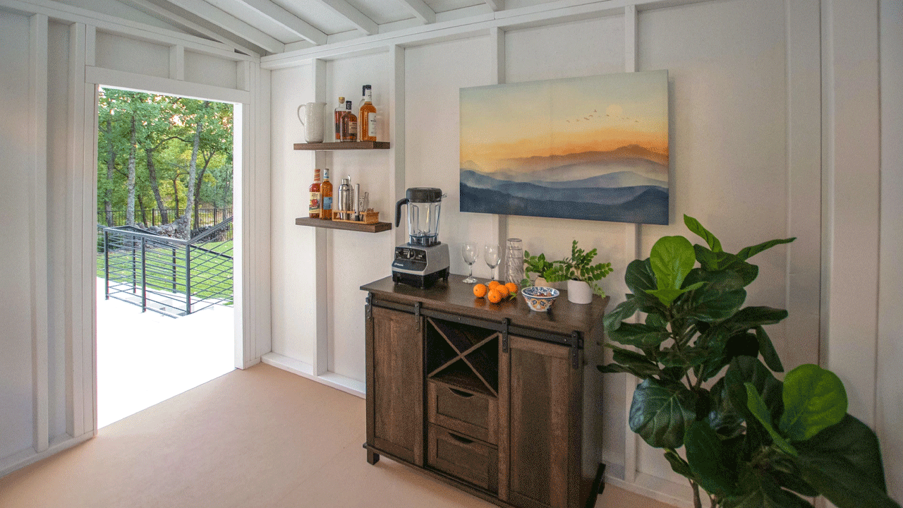 Costco Yardline Solara Pop-Up Bar Shed - customize interiors 1